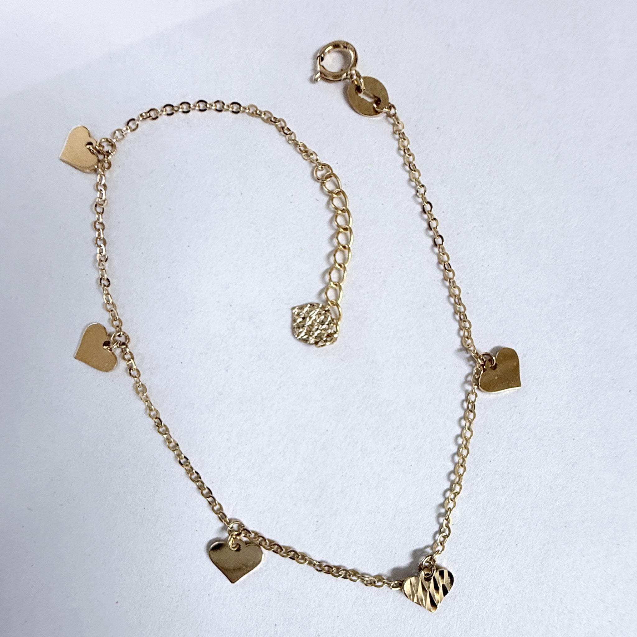 ARTAUM 14K ゴールド ハート ブレスレット アンクレット 20cm レディース 華奢 つけっぱなし 本物 ジュエリー デイリー ギフト 保証付き AB37-8