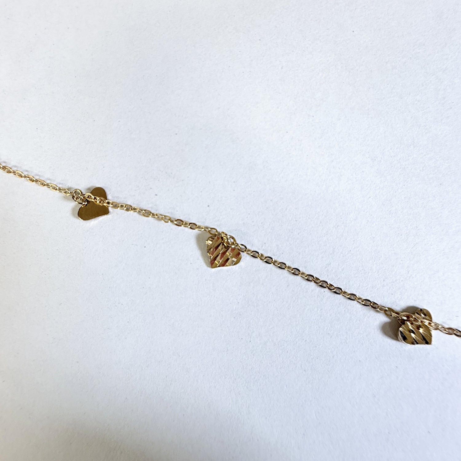 ARTAUM 14K ゴールド ハート ブレスレット アンクレット 20cm レディース 華奢 つけっぱなし 本物 ジュエリー デイリー ギフト 保証付き AB37-8