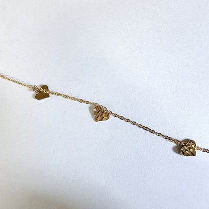 ARTAUM 14K ゴールド ハート ブレスレット アンクレット 20cm レディース 華奢 つけっぱなし 本物 ジュエリー デイリー ギフト 保証付き AB37-8