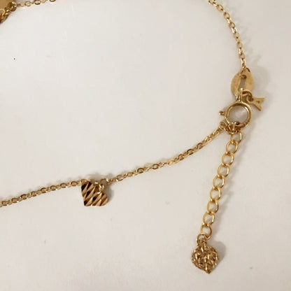 ARTAUM 14K ゴールド ハート ブレスレット アンクレット 20cm レディース 華奢 つけっぱなし 本物 ジュエリー デイリー ギフト 保証付き AB37-8