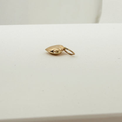 【14K本物ゴールド】ぷっくりハート ペンダントトップ／ミニサイズ 6mm Puffy Heart Charm／デイリージュエリー／ユニセックス／つけっぱなしOK／ギフト対応 ANF-1007