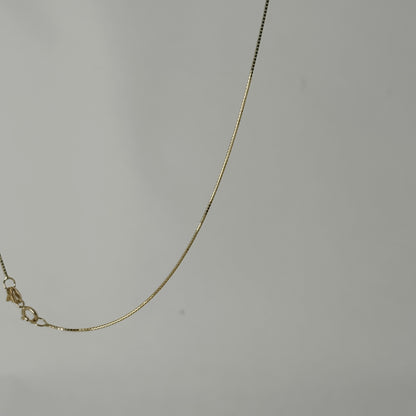 ARTAUM 14K ゴールド ネックレス Boxチェーン 0.6mm 45cm メンズ レディース ユニセックス 本物 シンプル つけっぱなし 保証付き CH257-18