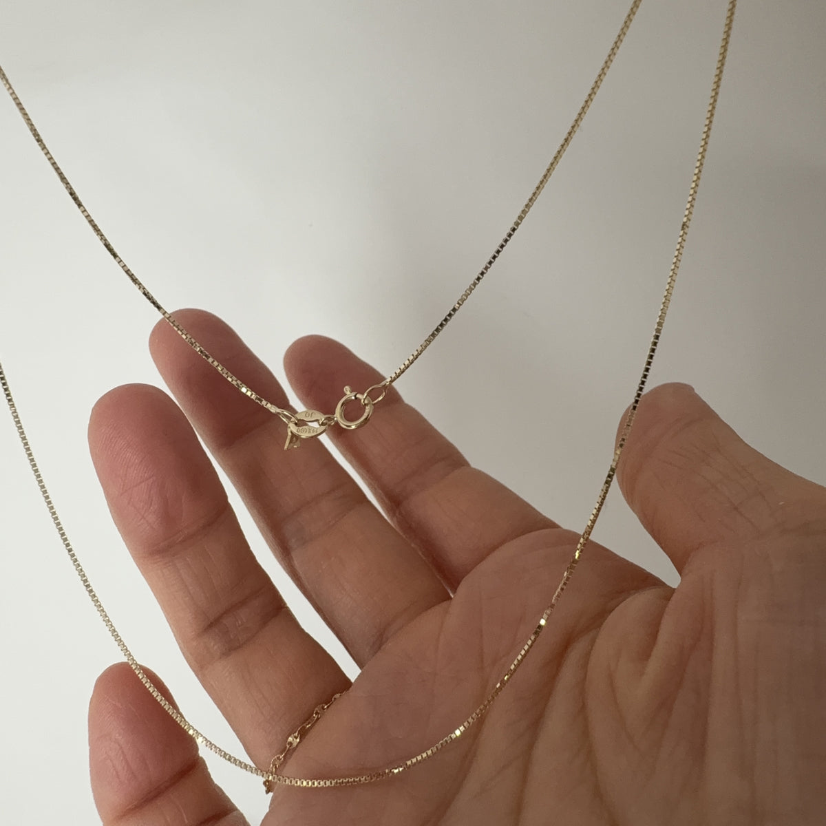 ARTAUM 14K ゴールド ネックレス Boxチェーン 0.6mm 45cm メンズ レディース ユニセックス 本物 シンプル つけっぱなし 保証付き CH257-18