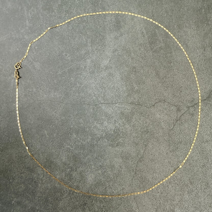 1.3mm Flat Valentino Chains Necklace 40cm｜K14 イエローゴールド｜ARTAUM