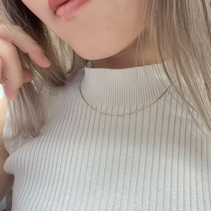 1.3mm Flat Valentino Chains Necklace 40cm｜K14 イエローゴールド｜ARTAUM
