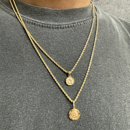 14K エンジェル コイン ペンダントトップ  PT2263 ネックレスチャーム ゴールド イエローゴールド シンプル お守り 幸運 レディース メンズ ユニセックス ギフト ARTAUM 輸入セレクト