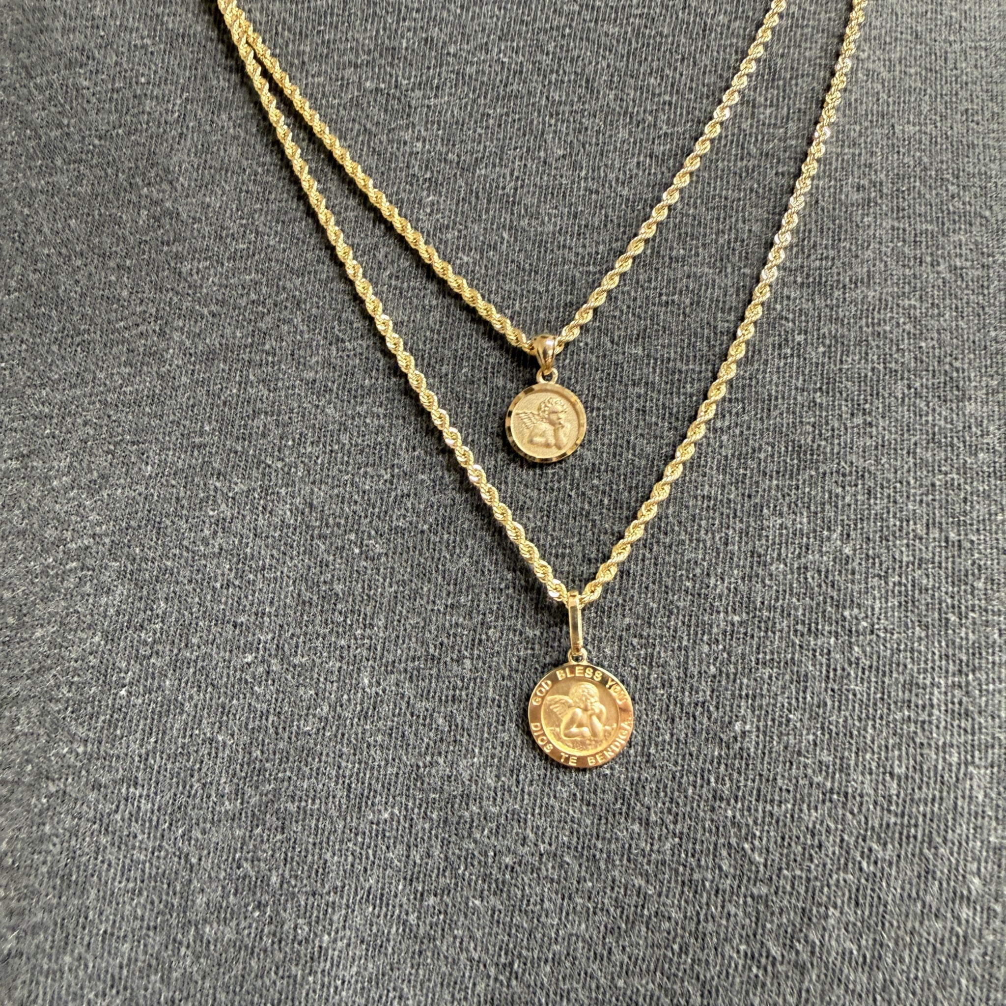 14K エンジェル コイン ペンダントトップ  PT2263 ネックレスチャーム ゴールド イエローゴールド シンプル お守り 幸運 レディース メンズ ユニセックス ギフト ARTAUM 輸入セレクト