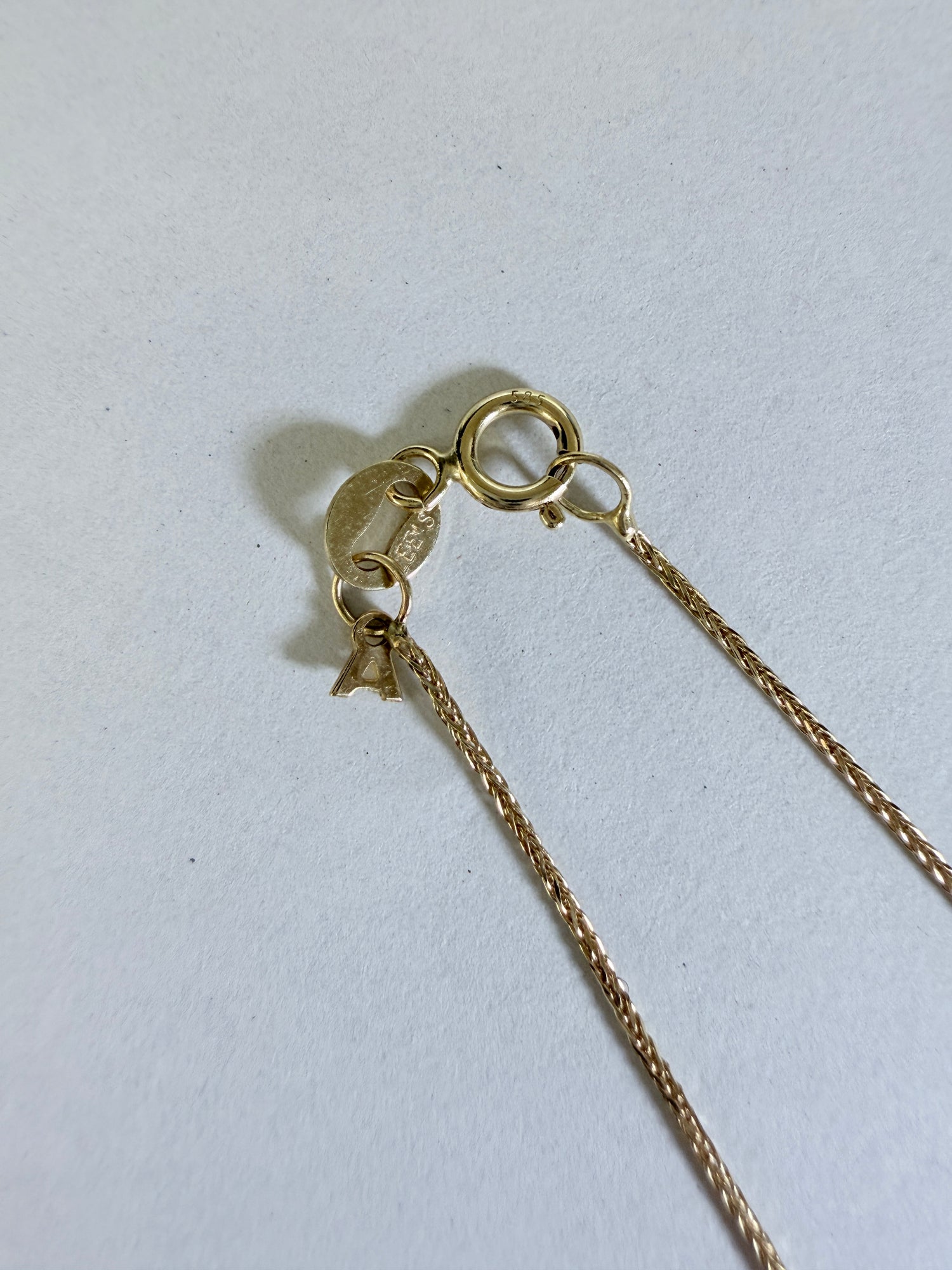 ARTAUM 14K ゴールド ウィートチェーン ネックレス 0.8mm 40cm レディース メンズ ユニセックス 小麦チェーン 上品 シンプル 本物 つけっぱなし 保証付き CH546-16