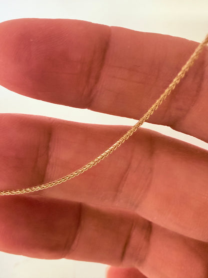 ARTAUM 14K ゴールド ウィートチェーン ネックレス 0.8mm 40cm レディース メンズ ユニセックス 小麦チェーン 上品 シンプル 本物 つけっぱなし 保証付き CH546-16