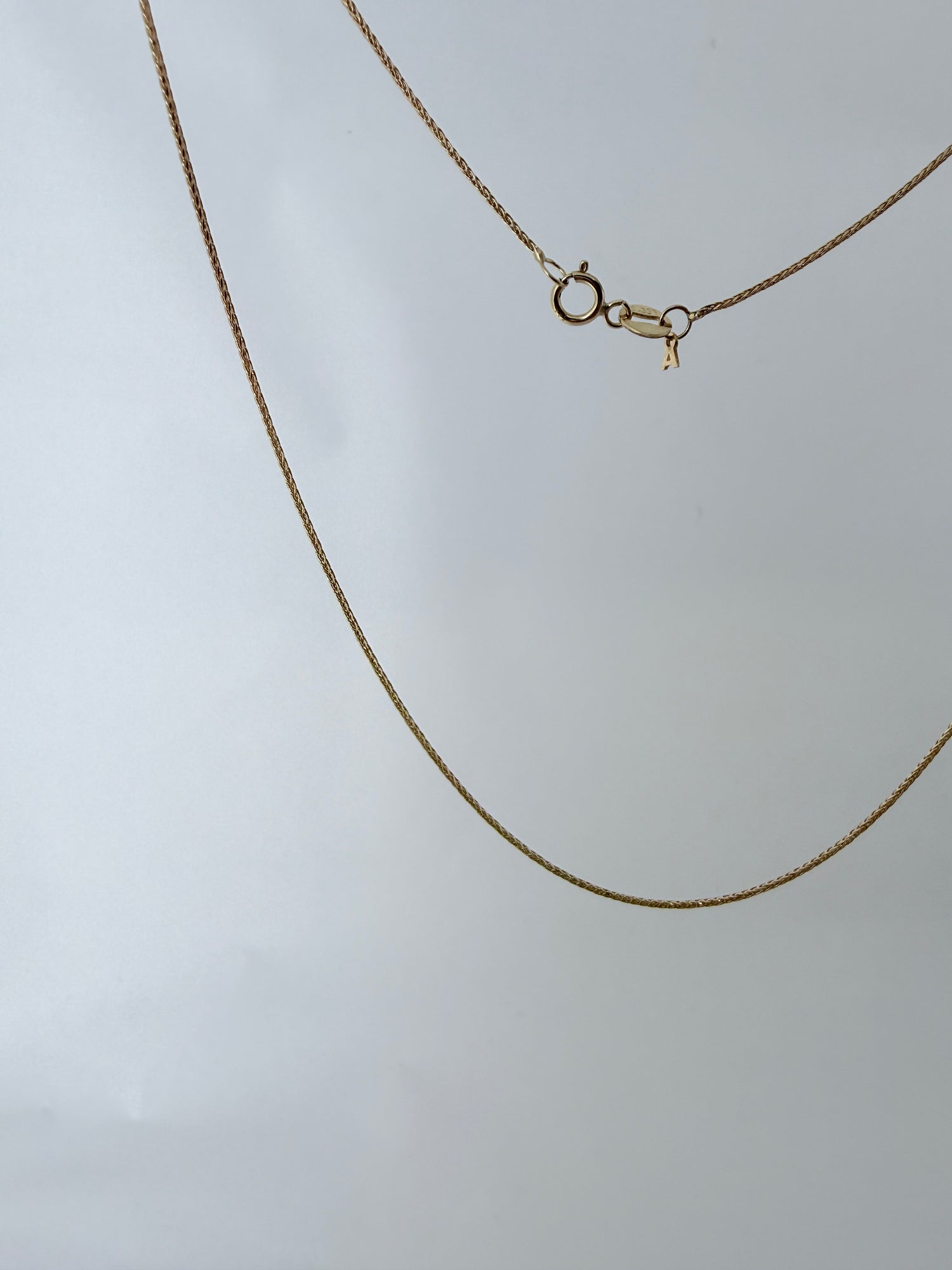 ARTAUM 14K ゴールド ウィートチェーン ネックレス 0.8mm 40cm レディース メンズ ユニセックス 小麦チェーン 上品 シンプル 本物 つけっぱなし 保証付き CH546-16