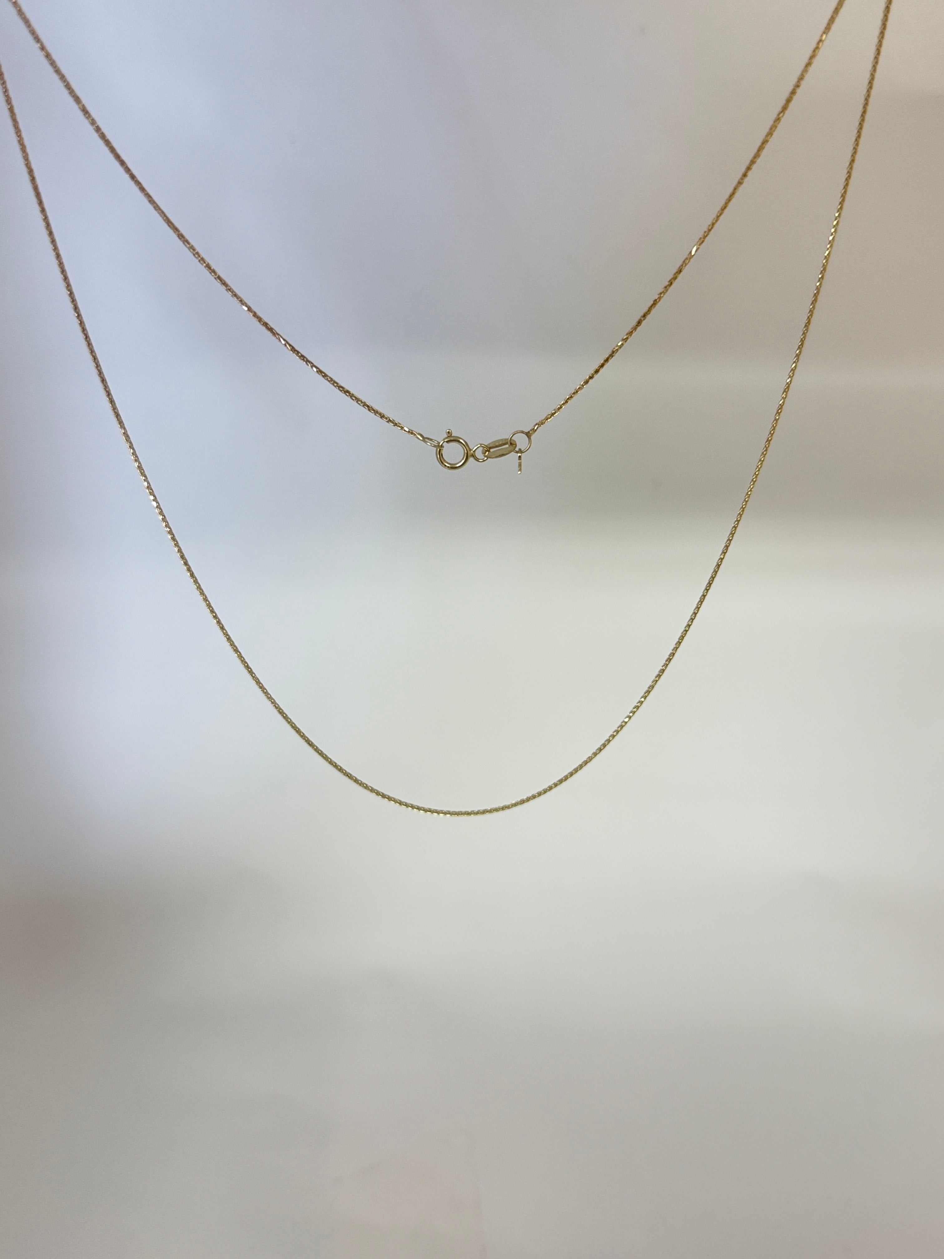 ARTAUM 14K ゴールド ウィートチェーン ネックレス 0.8mm 40cm レディース メンズ ユニセックス 小麦チェーン 上品 シンプル 本物 つけっぱなし 保証付き CH546-16