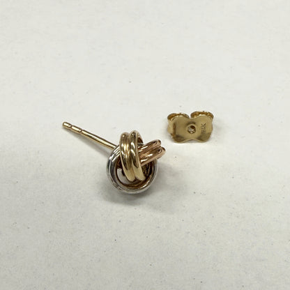 14K トリニティ ピアス 3カラー ゴールド ピアス ユニセックス シンプル 14金 LA直輸入 カリフォルニアゴールド ER719 保証付き