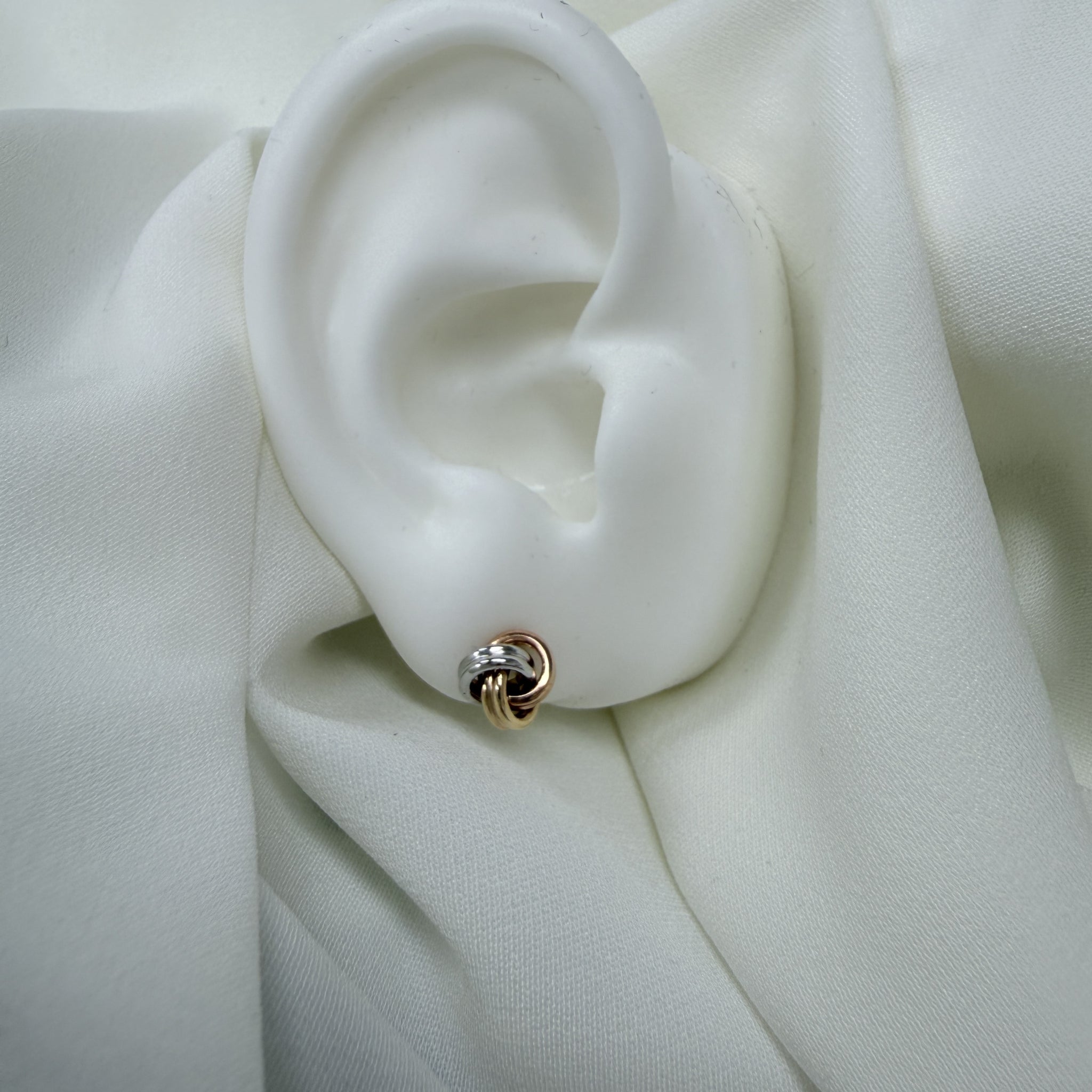 14K トリニティ ピアス 3カラー ゴールド ピアス ユニセックス シンプル 14金 LA直輸入 カリフォルニアゴールド ER719 保証付き