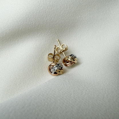 14K トリニティ ピアス 3カラー ゴールド ピアス ユニセックス シンプル 14金 LA直輸入 カリフォルニアゴールド ER719 保証付き