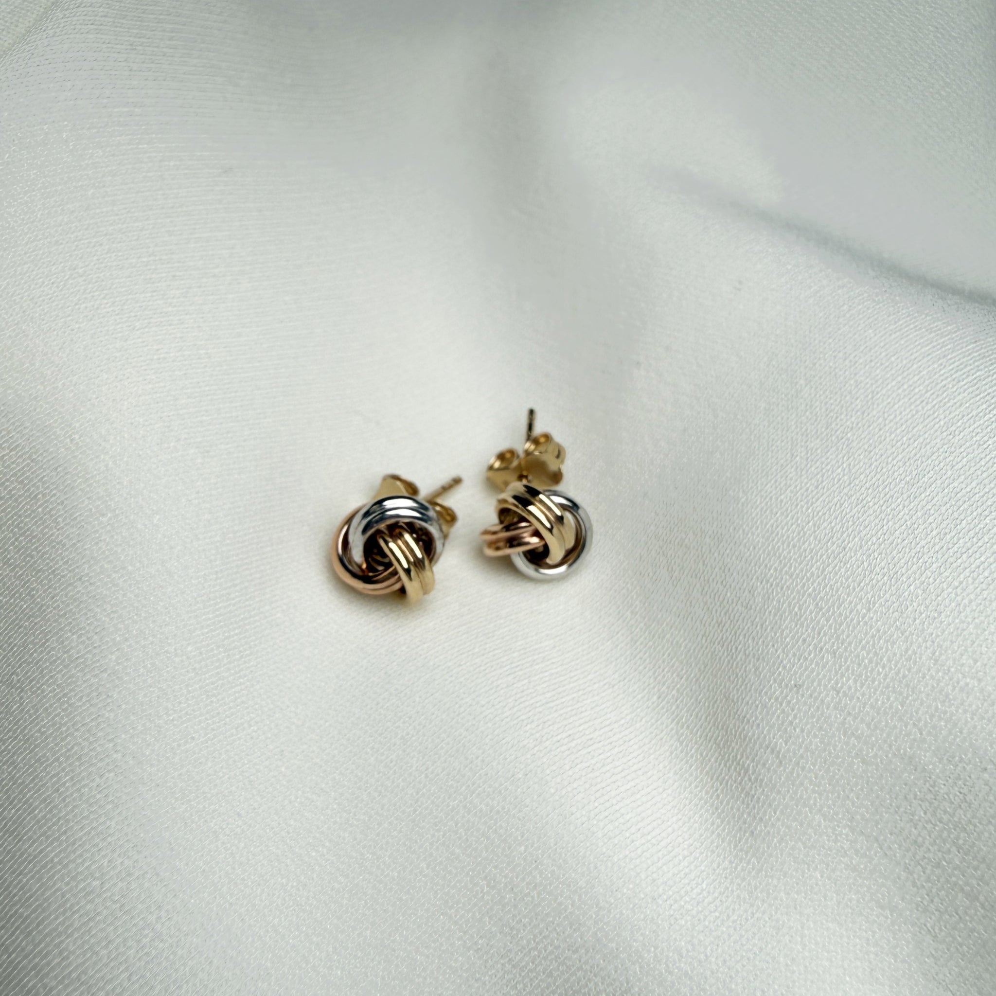 14K トリニティ ピアス 3カラー ゴールド ピアス ユニセックス シンプル 14金 LA直輸入 カリフォルニアゴールド ER719 保証付き
