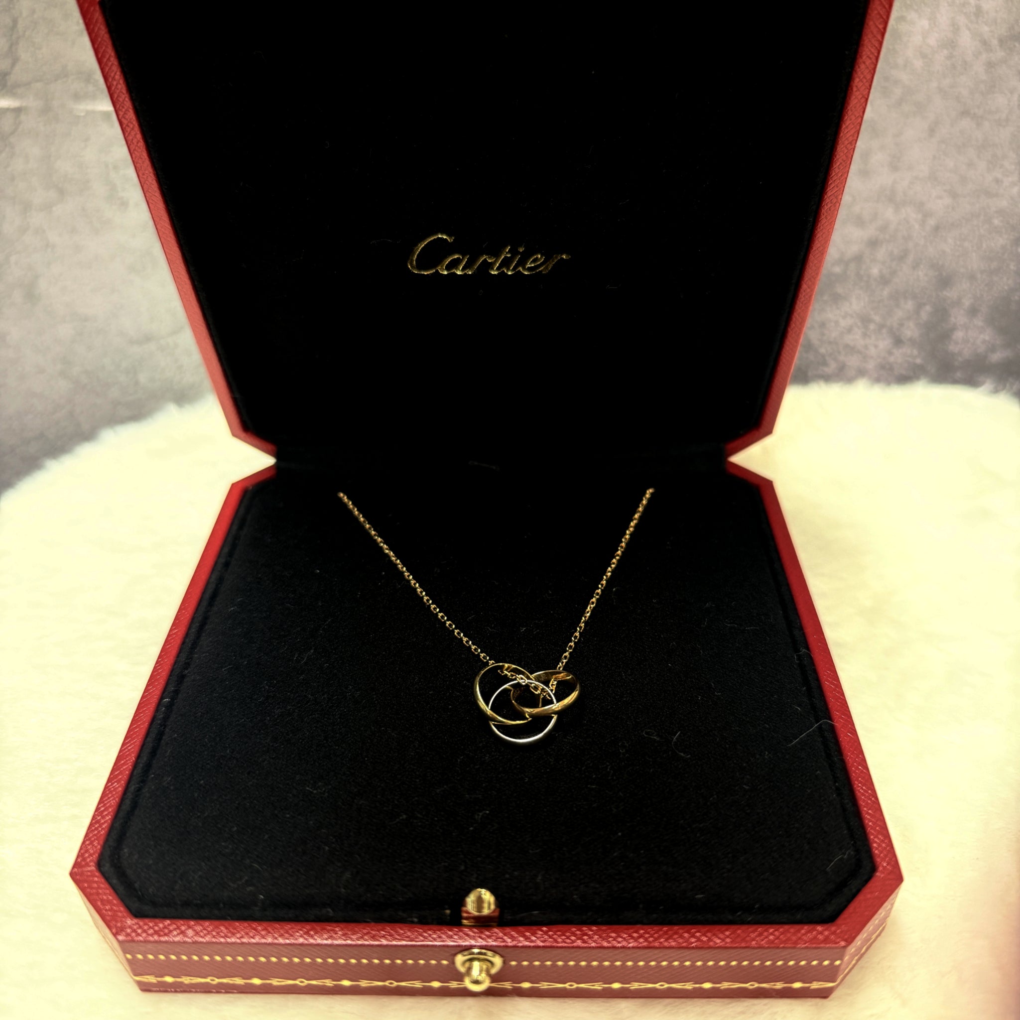 Cartier トリニティ ネックレス 42cm K18 CRB7224574PUX053 ブランドジュエリー 資産価値 ラグジュアリー レディース メンズ プレゼント 本物 保証付き