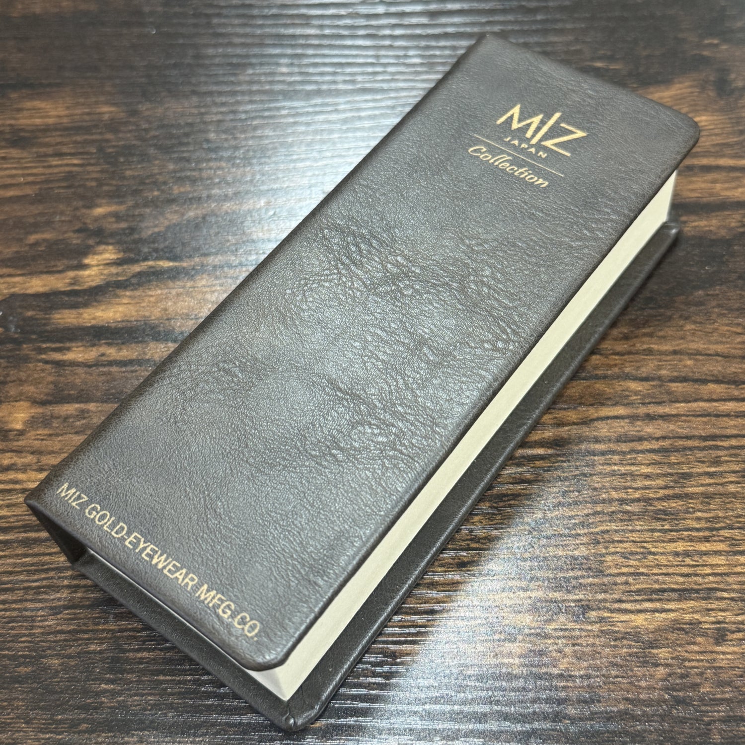 MIZ JAPAN 18K メガネフレーム MI-1011 K18 フォックス型 ウェリントン 眼鏡 K18YG アセテート 茶デミ ゴールド 水島眼鏡 レディース メンズ 日本製 本物 資産価値 ケース付き