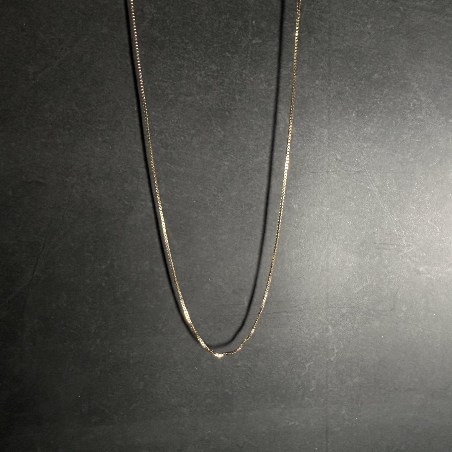 10K ボックスチェーン ネックレス 45cm イエローゴールド シンプル 華奢 ユニセックス ギフト 本物 ゴールドジュエリー