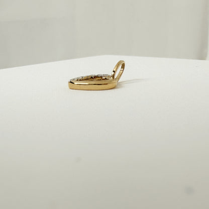 14K ダイヤモンド オープンハート ペンダントトップ 10mm｜本物の金×天然ダイヤ×つけっぱなしOK｜大人可愛いジュエリー PAF30693