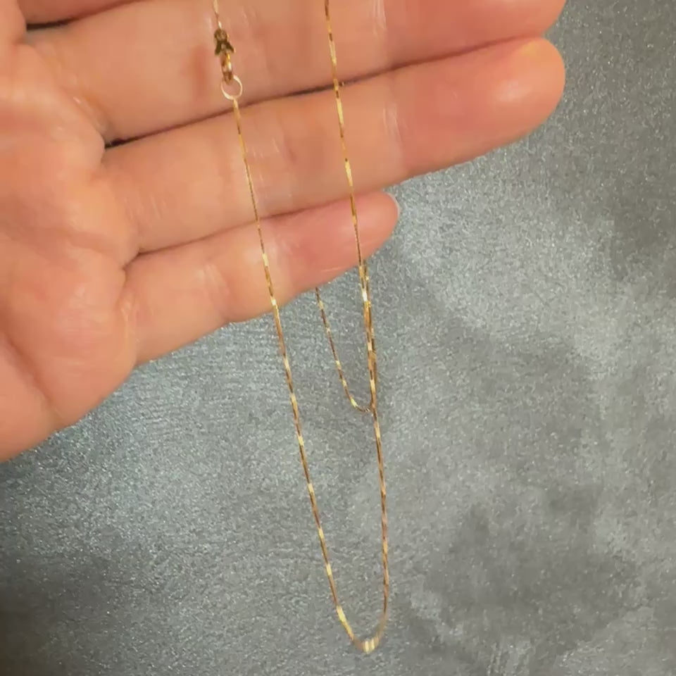ARTAUM 普段着に合うジュエリーLA直輸入 14K Gold Yellow 0.5mm Classic Box Chain NE031-16 ネックレス 40cm レディース ユニセックス 14K 資産価値 保証付き
