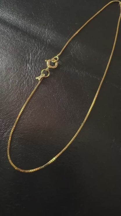 ARTAUM イタリア直輸入 14K ボックスチェーンブレスレット 17cm 1.5mm 14金 イエローゴールド ユニセックス 資産価値 本物 保証付き ギフト