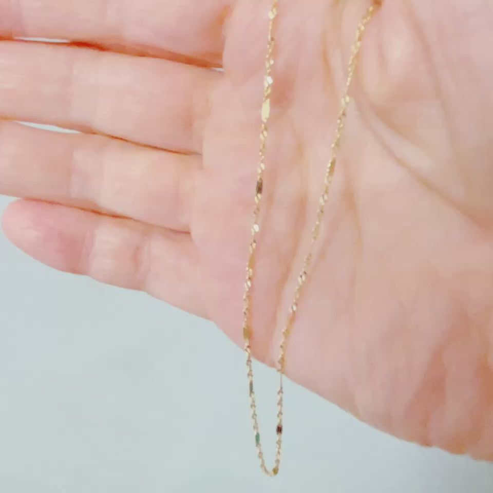 普段着に合うジュエリー 直輸入14Kゴールド シンガポールチェーンネックレス /45cm/レディース/14K/資産価値/シンプル/本物/保証付き CH480