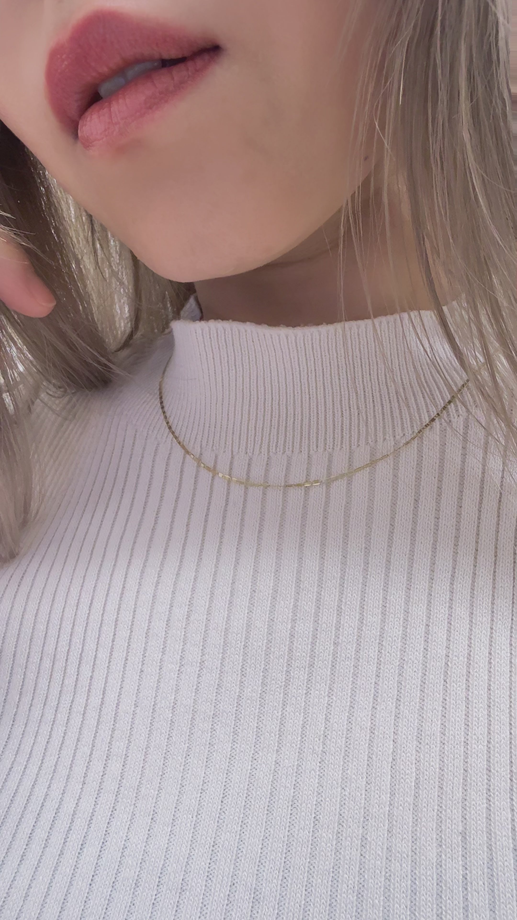 1.3mm Flat Valentino Chains Necklace 40cm｜K14 イエローゴールド｜ARTAUM