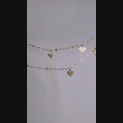 ARTAUM 14K ゴールド ハート ブレスレット アンクレット 20cm レディース 華奢 つけっぱなし 本物 ジュエリー デイリー ギフト 保証付き AB37-8