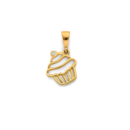 14K カップケーキ CZ ペンダントトップ