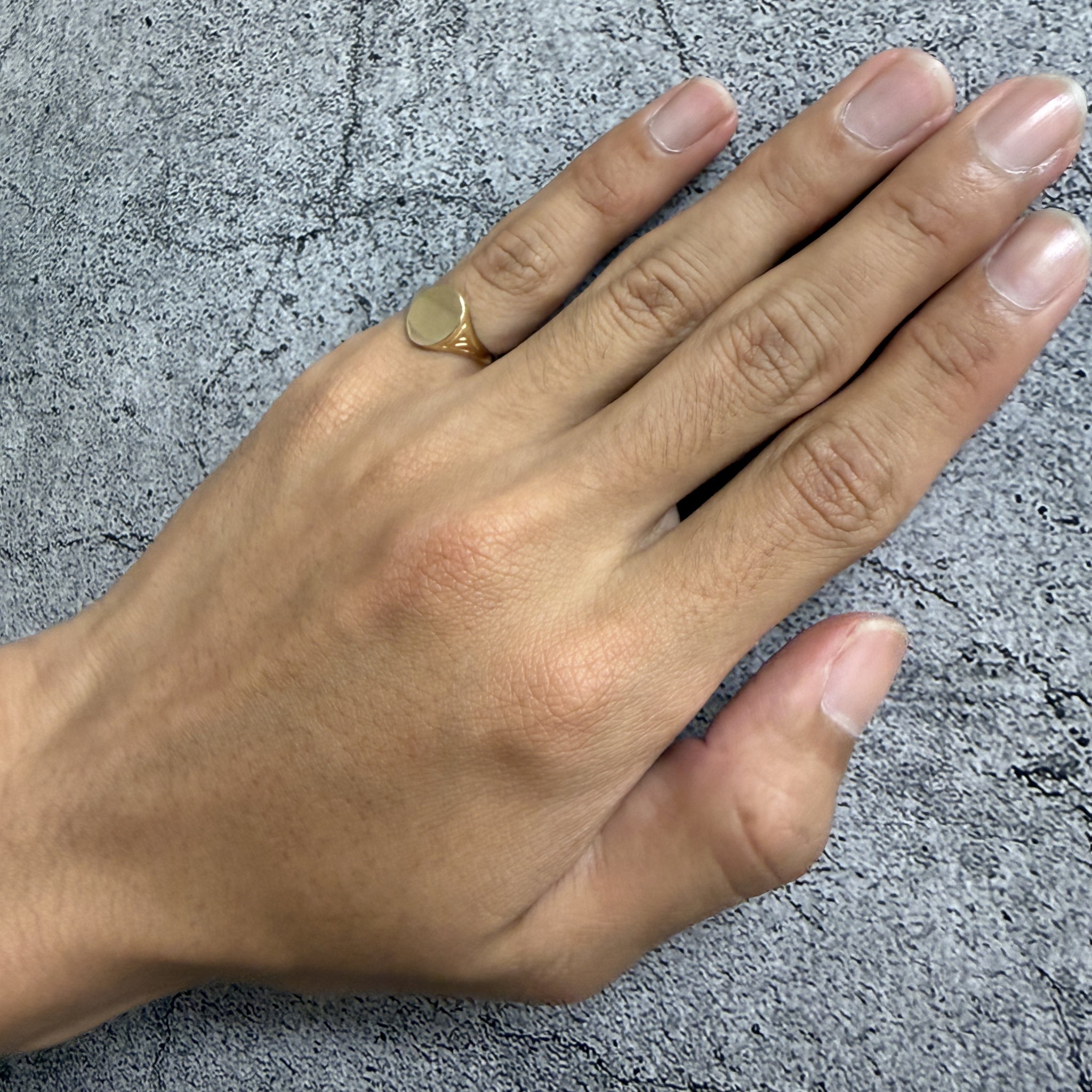 14K ゴールド シグネットリング RG2283 US4.5号 7号 8号 オーバルリング ユニセックス ピンキーリング 輸入セレクト ARTAUM