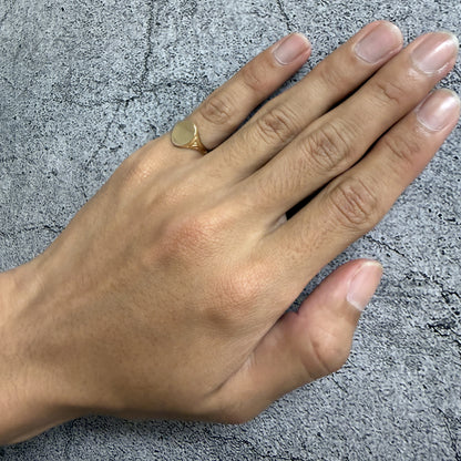 14K ゴールド シグネットリング RG2283 US4.5号 7号 8号 オーバルリング ユニセックス ピンキーリング 輸入セレクト ARTAUM