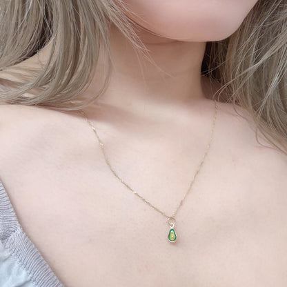 14K ゴールド アボカド エナメル チャーム ペンダントトップ 14金 本物の金 イエローゴールド ミニマル 大人カジュアル キュート ギフト ARTAUM RKF2161