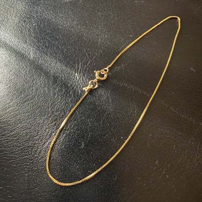 ARTAUM イタリア直輸入 14K ボックスチェーンブレスレット 17cm 1.5mm 14金 イエローゴールド ユニセックス 資産価値 本物 保証付き ギフト