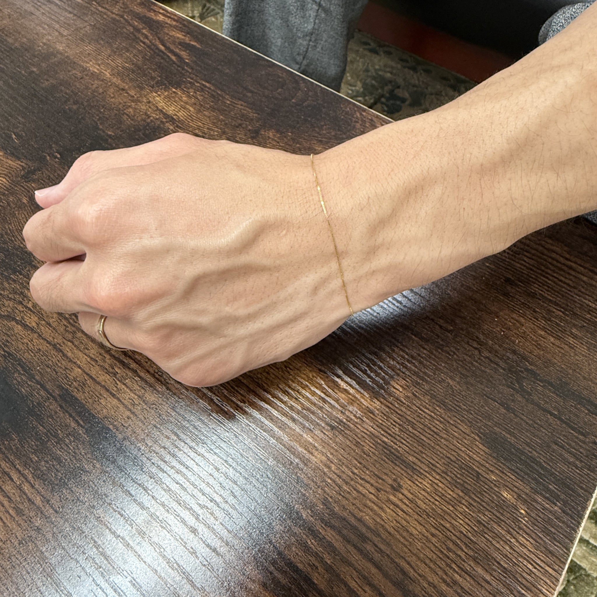 ARTAUM イタリア直輸入 14K ボックスチェーンブレスレット 17cm 1.5mm 14金 イエローゴールド ユニセックス 資産価値 本物 保証付き ギフト