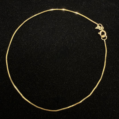 ARTAUM イタリア直輸入 14K ボックスチェーンブレスレット 17cm 1.5mm 14金 イエローゴールド ユニセックス 資産価値 本物 保証付き ギフト