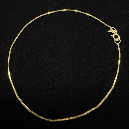 ARTAUM イタリア直輸入 14K ボックスチェーンブレスレット 17cm 1.5mm 14金 イエローゴールド ユニセックス 資産価値 本物 保証付き ギフト